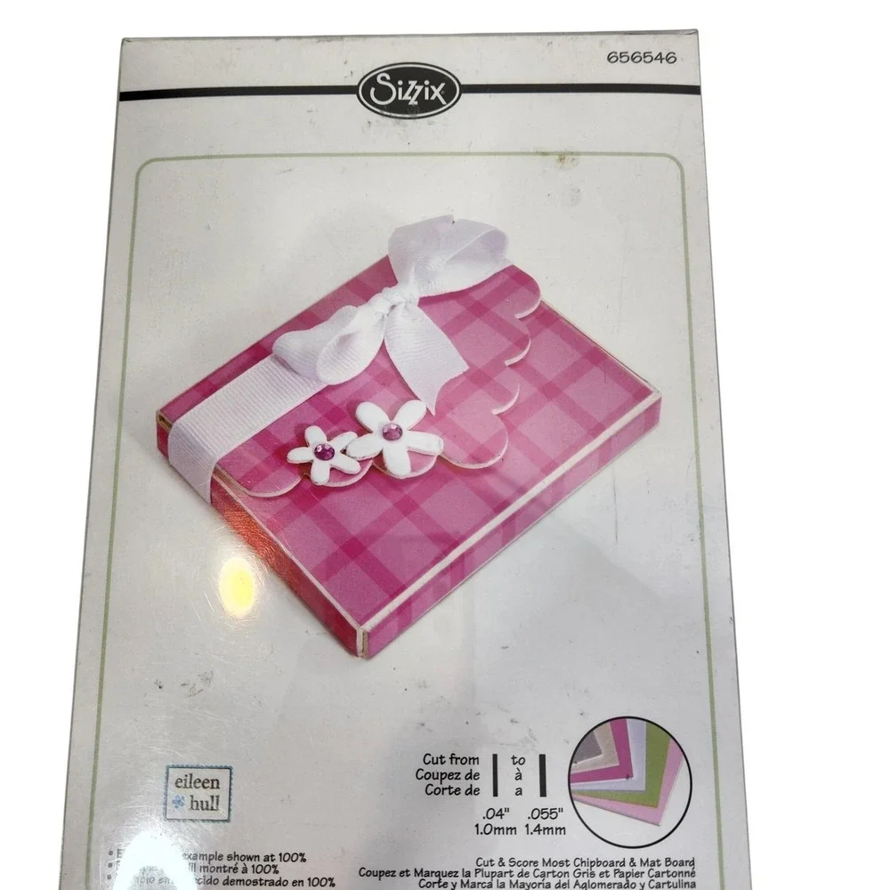 Sizzix ScoreBoards XL Box Scallop Flap Flowers Die 656546 Cardmaking Scrapbook